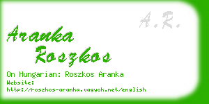 aranka roszkos business card